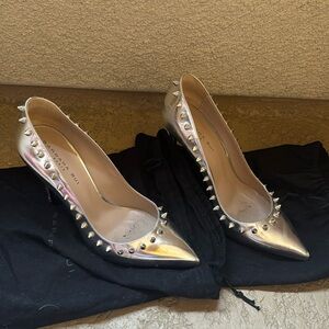 Barbara Bui Paris Spiked Studded Silver Stilletto Heels